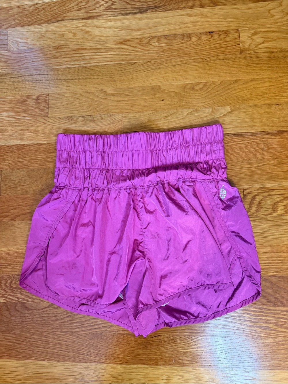 Free People FP Movement Purple High Rise Smocked Running Athletic Shorts Medium